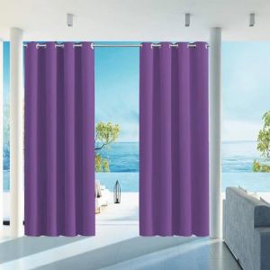 HUAXIQUE Rideau Exterieur Protection Anti-UV avec œillets résistant aux intempéries Opaque Convient aux Terrasses Pergolas Jardins Tonnelles Rideau Exterieur B107XH213cm Violet (GLinUK, neuf)