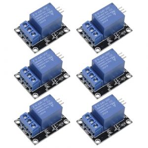 GTIWUNG Lot de 6 Module Relais 1 Canal, 5V Un Channel Relay Module, 5V Bouclier de Carte de Module de Relais d'une Voie pour PIC AVR DSP Arm pour Le Relais d'arduino (GTIWUNG-FR, neuf)