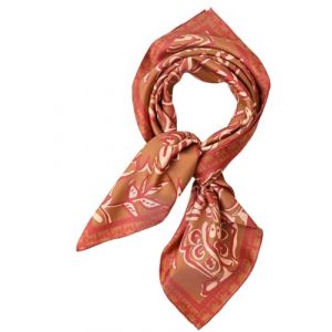 Prettystern femme homme 65cm Carr&eacute;e Foulard en soie enroul&eacute; &agrave; la main Foulard &eacute;charpe de t&ecirc;te printemps &eacute;t&eacute; 39. rouge-brun (PrettyLand.eu, neuf)