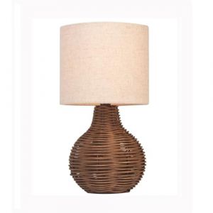 JCPYIUL Lampe de Bureau en Rotin, Lampe de Table D&eacute;corative Nature avec Douille E14, Abat-jour Beige en lin, Lampe R&eacute;tro pour le Salon Chambre D'enfant Chambre de nuit D&eacute;coration (CZJKJ, neuf)