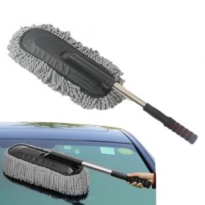 Plumeau Microfibre Lavable T&eacute;lescopique, Brosse Voiture Lavage Ext&eacute;rieur Anti Rayure, Poign&eacute;e Extensible Pour Le Nettoyage, Pour Tableau De Bord De Voiture, Moto, Tableau De Bord, Grille D'a&eacute;ration (Sucritude, neuf)