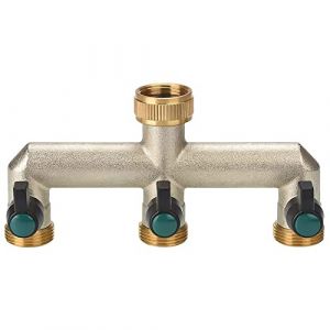 Photener Robinet 3 Voies en Laiton, Robinet 3 Voies avec 3 Vannes &agrave; Bille S&eacute;par&eacute;es, Standard Europ&eacute;en G 3/4 Pouce (26.5mm) Femelle &agrave; 3 Voies G 3/4 Pouce (26.5mm) M&acirc;le (Yuefengtrading, neuf)