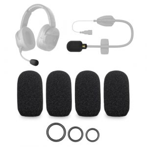 Voarmaks Lot de 4 housses de micro en mousse compatibles avec les casques de moto CARDO PACKTALK EDGEPHONES, Spirit et Cardo Packtalk/Freecom/Smart Hybrid + 12 joints toriques en 3 tailles &ndash; Filtre (MusicMate2015, neuf)