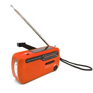 Fit4Blackout Radio &agrave; manivelle, solaire et manivelle, radio d'urgence, radio AM/FM/SW, radio r&eacute;tro portable avec r&eacute;cepteur monde, lampe de poche et lampe de lecture, chargeur de t&eacute;l&eacute;phone portable USB (druckmittel, neuf)