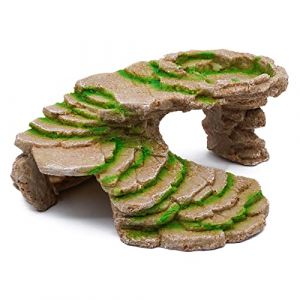 Abri pour Tortue Terrasse Trou de Tortue Peau Decoration Aquarium Cachette Reptile ​RéSine Bronzage Rock Barbu Dragon Accessoires Reptile DéCoration (HUOHUOZHU, neuf)