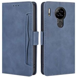 HualuBro Coque pour Blackview A80 Case, Coque Blackview A80S, Housse à Rabat en Premium PU Cuir Flip Cover Case Antichoc Portefeuille Etui pour Blackview A80 Coque, Bleu (HualuBro EU, neuf)