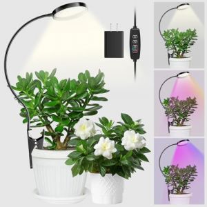 YUYMIKA LED Lampe pour plantes à clip, Lampes de croissance horticoles à spectre complet d'intérieur, 6000 K, avec minuterie 3/9/12H, 10 niveaux de luminosité, 3 modes d'éclairage, Growlight (Yunmaijia, neuf)