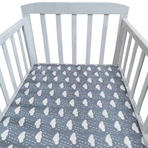 Odot Drap Housse pour Lit de Bébé, Coton Draps Housses Enfants Respirant Douce Extensible Protège Matelas pour Fille et Garçon, Lit Bébé, Berceau, Lit Parapluie (105x60cm,eau de pluie) (Odot, neuf)