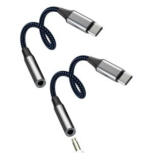 Adaptateur USB C Vers Jack 3.5mm(Lot de 2)AUX Audio &eacute;couteur Prise Pour IPhone 16 15 Compatible Avec Samsung Galaxy S24 Casque AUXiliaire Cable Pour Apple Type C T&eacute;l&eacute;phone Pour Filaire Ecouteur C&acirc;ble (YCJIN, neuf)