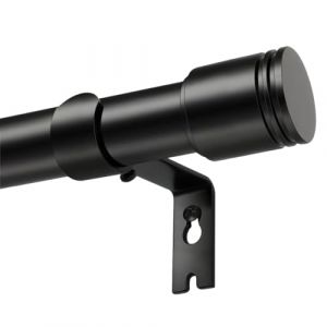 USFOOK Tringle Rideau Noir 80 &agrave; 304 cm, 25 mm de Diam&egrave;tre Barre Rideau Extensible, Tringle Rideaux R&eacute;glable avec Embouts Floraux avec Supports pour Chambre et Salon (YOSIF-US, neuf)