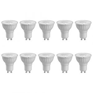 Megaman 140506 Lot de 10 ampoules LED GU10 à intensité variable 5,5 W 35° Blanc froid 4000 K 500 lm (Electrical Merchant, neuf)