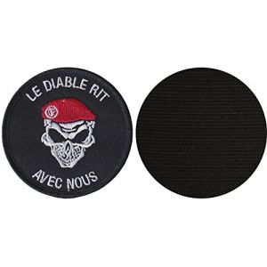 FROM HAWAII WITH LOVE - 436D - Diametre 8 cm - Ecusson Patch Brodé Avec Scratch Cousu Au Dos + Carré Scratch A Coudre, Face Opposé 10 cm x 10 cm Offert/Armée Parachutistes Diable Rit Avec Nous (MAXIMUM PATCHES, neuf)