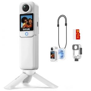 SJCAM C300 Camera Vlog 4K,460 Min d'Autonomie,Double &Eacute;cran Tactile,Cam&eacute;ra Sport Aquatique,Stabilisation 6 Axes,Id&eacute;ale pour Vlog,Voyages,Activit&eacute;s Ext&eacute;rieures,Kit avec Accessoires,Blanc(64G) (XINYUANDALI, neuf)