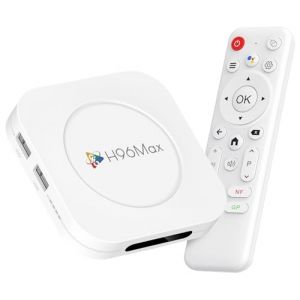 LEFFOT Boitier TV Android 14, 2025 M1 Plus 4K Ultra HD Android TV Box, 4Go RAM 128Go ROM, Boitier Android pour Streaming, Soutien Contr&ocirc;le Vocal, 2.4G & 5G WiFi 6, BT 5.4, HDR10, RK3528 Quad Core A53 (LEFFOT Store, neuf)