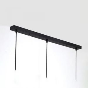 DESHOME Cache Fil pour Lustre Plafond Noir Rosace Plafond Luminaire 3 Trous 60cm Diamètre Longue Plaque Fixation Plafonnier Pince Châssis Base Cable Suspension Luminaires avec Accessoires (WENJUN JOE, neuf)