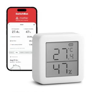 SwitchBot Thermomètre Hygromètre Intérieur connecté- Thermo-hygromètre Numérique à Domicile, Petit Thermomètre d'Ambiance avec APP Contrôle, Stockage de Données, Thermomètre du Bureau Précise Lcd (SwitchBot, neuf)