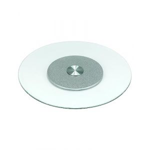 QWORK® Plateau de Service Rotatif Lazy Susan en Verre Trempé, Plateau Tournant Pivotant, 68 cm (shavinglikes, neuf)