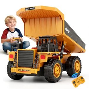 Camion-Benne Télécommandé avec 2 Batteries Chantier RC avec Benne Métallique, Lumières et Sons, Cadeau pour Enfants Garçons Filles de 3 4 5 6 7 8 Ans pour Intérieur et Extérieur (Blinksy BuyNest Marketshop Kft., neuf)