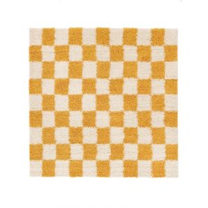 RugVista Chessie Tapis Moderne, 200x200 cm, Carr&eacute;, Poil Long, Nettoyage &agrave; Sec, Salon, Salle de s&eacute;jour, Chambre, Salle &agrave; Manger, Jaune/Off Blanc (Rugvista, neuf)