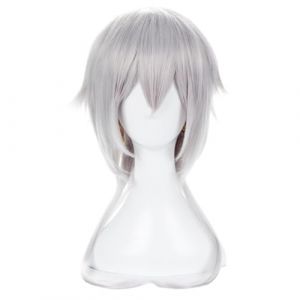 Perruque de cosplay de fête for hommes, style queue allongée, blanc argenté, couvre-chef (wuzhixiananchenbaihuoshanghang, neuf)
