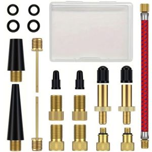 Kit Adaptateur de Valve de vélo, kit de Valve de vélo DV SV AV Joint d'étanchéité pour Pompe à vélo compresseur avec Aiguille à Bille et Adaptateur de Valve de compresseur pour Matelas à air et (JIAHAO REN LIMITED, neuf)