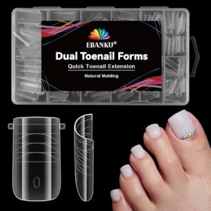 EBANKU 240PCS Poppit Ongle Kit pour Orteils, Longue Carré Capsules Popits Ongle Pédicure d'extension Kit Matte Faux Ongles Capsules Couverture Complète Nail Tips pour Femme Fille (EU-Prominer, neuf)
