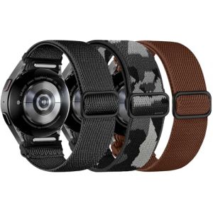 Chinbersky 3 Pi&egrave;ces Bracelet Nylon Compatible avec Samsung Galaxy Watch 7/6/5/4/5 Pro/6 4 Classic - 40mm 44mm 43mm 47mm 42mm 46mm - pour Femme Homme Sport &Eacute;lastique (chinbersky, neuf)