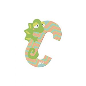 Sevi 83003 C-Chameleon, Porte Chameleon, ABC Wooden, Jouet &eacute;ducatif pour Enfants &agrave; partir de 3 Ans Lettres Animaux Assorties, Rose/Vert, Petit (lesjouetsenbois, neuf)