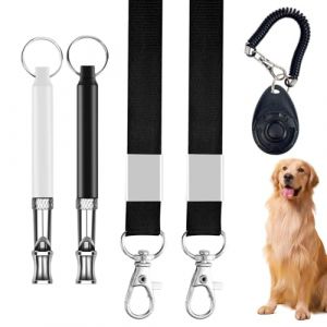 AEIXYA 1 Ensemble Sifflet Ultrason Chien, Paquets De Sifflet Chien, Sifflet Pour Chien Pour Le Rappel, Anti Aboiement, Avec Lani&egrave;re（Black And White） (weihaizhipengshangmaoyouxiangongsi, neuf)