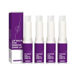 Baume &agrave; l&egrave;vres pour l&egrave;vres fonc&eacute;es &ndash; Baume &eacute;claircissant et &eacute;claircissant, r&eacute;paration hydratante en profondeur pour les l&egrave;vres s&egrave;ches et gerc&eacute;es, ingr&eacute;dients naturels, tous types de peau (4) (Fuhandianzi, neuf)