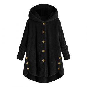 VDDTAGAM Vetement Femme Manteau Cape Femme Poncho Polaire Femme Blouson Femme Gilet Polaire Femme Pull Femme Hiver Chaud Veste Femme Polaire Veste Femme Polaire Pull Polaire Femme Hive(Black,S) (VDDTAGAM, neuf)