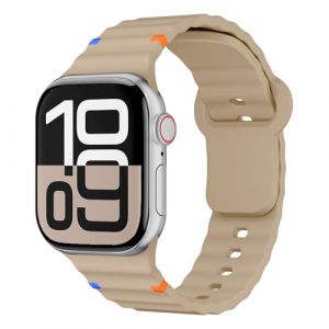 Bracelets Silicone pour Bracelet Apple Watch 44mm 40mm 46mm 42mm 41mm 45mm 49mm 38mm iWatch Band Femmes Hommes,Doux Sport Apfelband pour Bracelets Apple Watch SE/2 Serie 10 9 8 7 6 5 4 3 Ultra 2 (Yunjiantech, neuf)
