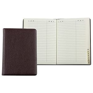 DELMON VARONE - Carnet d'adresses personnalisable DIN A6 reli&eacute; avec registre A-Z en cuir "Soft Grain" de qualit&eacute; sup&eacute;rieure marron, couverture rigide et r&eacute;pertoire t&eacute;l&eacute;phonique alphab&eacute;tique (DELMON VARONE, neuf)