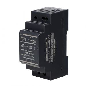 Stonenect Transformateur d'alimentation Rail Din Alimentation modulaire montable pour automatisation industrielle Bo&icirc;tes de distribution Instrumentation Transformateurs (12V 2.5A HDR-30-12) (Stonenect, neuf)
