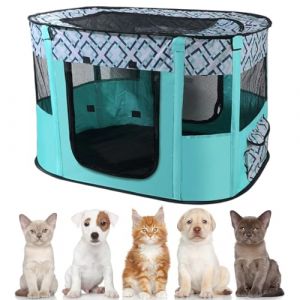 Parc pour chiots - 80 x 60 x 55 cm - Enclos pour chiens, chats, lapins et petits animaux - Intérieur et extérieur (EUBSWA-FR, neuf)