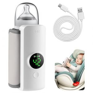 BIZOI Chauffe Biberon Portable, Chauffe-biberon Portable pour Voyage, 6000mAh Chauffe Biberon Nomade Portable, Chauffe Biberon Portable Intelligent avec 6 Niveaux de Temp&eacute;rature pour Voiture, Voyage (luoheshihuifengxinxikejiyouxiangongsi, neuf)