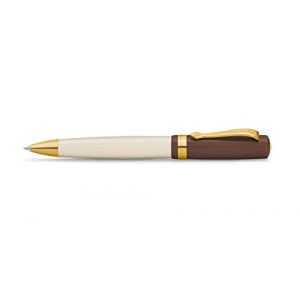 Kaweco STUDENT Stylo &agrave; bille rotatif style ann&eacute;es 20 - Jazz - En acrylique de qualit&eacute; sup&eacute;rieure - Marron et cr&egrave;me - Avec bo&icirc;te cadeau en m&eacute;tal - 13 cm (Signature Stationery Ltd, neuf)