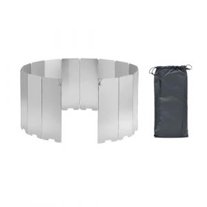 16 Pi&egrave;ces, Pare Vent Pliable Rechaud Pare-Vent De Camping Pare-Vent Pliable, Portable Et R&eacute;sistant &Agrave; La Chaleur Pour R&eacute;chauds De Camping En Plein Air, Avec Sac De Rangement (Fine jade2, neuf)