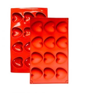 Moule en Silicone, 1 Moule C&oelig;ur Bomb&eacute; avec Rev&ecirc;tement Antiadh&eacute;sif, Moule en Silicone P &acirc; tisserie pour Muffins, Brownies, G&acirc;teaux, Pudding, Gla&ccedil;ons, Gel&eacute;e, Quiches (29 x 17 cm) &ndash; 12 cavit&eacute;s (MONGALON, neuf)