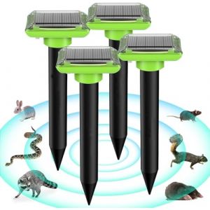 Répulsifs solaires Anti 4 pièces -Taupes - Répulsif Contre Les Taupes - Répulsif Contre Les campagnols - Répulsif Solaire Contre Les Taupes - Répulsif à ultrasons (PingGuYu-Mall, neuf)