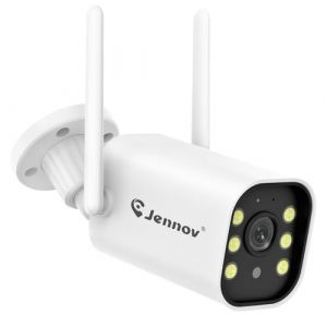 Jennov 5MP Caméra Surveillance WiFi Extérieure, Caméra Supplémentaire, Grand Angle 120°, Enregistrements 24/7, Vision Nocturne Couleur, Détection Humaine, Seulement WiFi NVR, Eseecloud APP (Jens Security, neuf)