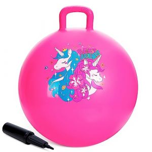 U&C Planet 18 Pouces Space Hoppers pour Les Enfants,Ballon de Saut avec poignée, Ballon Gonflable Licorne, Ballon Sauteur avec Pompe pour garçons et Filles de 3 à 8 Ans (U&C Planet, neuf)