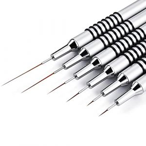 Misamo Ensemble de Pinceaux de RevêTement D'Art D'Ongle, 6 PièCes Brosse de D'Art D'Ongle Rayant de Longues Lignes Fines Parsemant le Stylo de Dessin Taille 5/7/9/11/20/25Mm (taiyuankunzhenpan, neuf)