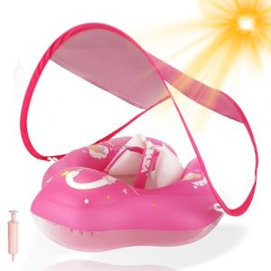 WYRIAZA Bouee Bebe, Bou&eacute;e B&eacute;b&eacute; 1-3 Ans, Bouee Piscine Enfant avec Pare Soleil Amovible UPF50+ Et Si&egrave;ge de S&eacute;curit&eacute;, Bou&eacute;e Piscine Gonflable pour Enfant (WYRIAZA, neuf)