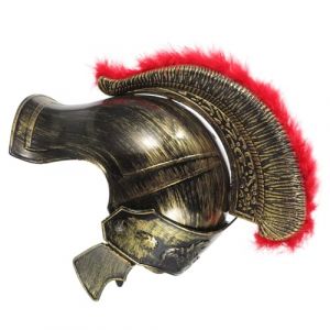 Garneck Casque de Soldat M&eacute;di&eacute;val Dor&eacute; pour Adultes Accessoire Cosplay Romain Chapeau de Antique pour F&ecirc;te et Carnaval (MinghuiD, neuf)