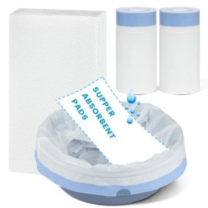 ACWOO Sac Hygi&eacute;nique Pour Chaise Perc&eacute;e, 50Pcs 53 * 40cm Doublures De Chaise Perc&eacute;e De Chevet Avec 50Pcs Coussinets Absorbants Jetables Pour Chaise Perc&eacute;e, Chaise Perc&eacute;e Super Absorbants (AOGOE-EU, neuf)