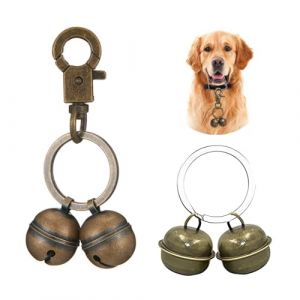 Clochette Chien pour Collier, 2 Sets de Cloches Extra Fortes pour Chat Chien Animal de Compagnie Cloches de Suivi Traqueur pour Collier Cloche de Chat, Cloches Pendentif Breloque d'animal de Compagnie (UAB WSVLKE LT, neuf)