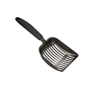 WePet Pelle à litière pour Chat, Tamis en Alliage d'aluminium, Pelle Profonde, Longue poignée, Tamis à déjections Canines, pour bac à litière,Taille Moyenne,Corps Noir avec Manche Noire (WePet EU, neuf)
