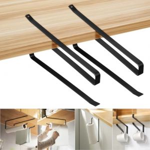 Vicloon Porte Sopalin Mural, 2PCS Porte Rouleau Papier Cuisine Conception en Forme de Z, Porte-Rouleau de Cuisine sans Perçage, Support Sopalin pour Cuisine Salle de Bains (Noir) (Vicloon®-FR, neuf)