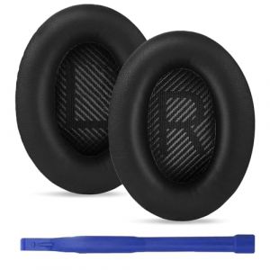 umvowuxa Coussinets de rechange pour casque Bose QuietComfort 35 QC35/QC25/QC35 II/QC35/QC15/AE2/AE2i/AE2w et SoundTrue/SoundLink pour casque en cuir prot&eacute;in&eacute;, mousse &agrave; m&eacute;moire de forme (noir) (Umvowuxa, neuf)
